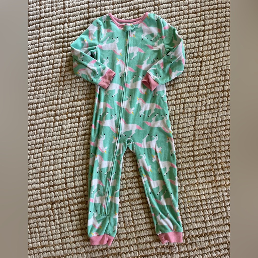 Carter's Unicorn Print Kids Pajama - Mint and Pink
